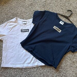 Gymshark Women Short Sleeve Tees in Dark Blue and White